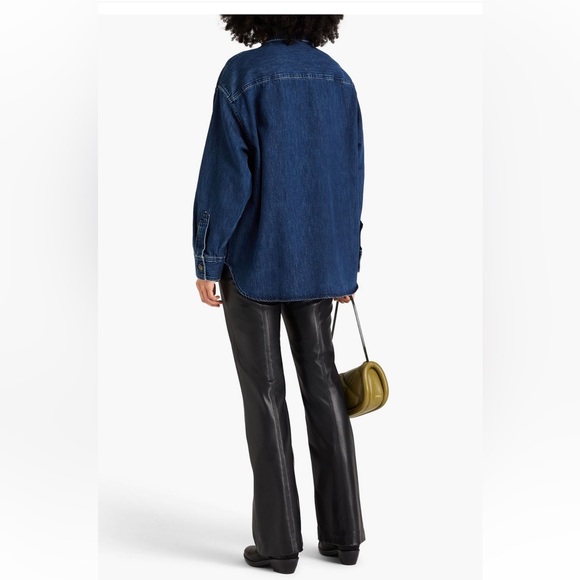 NWT Rag & Bone Lory Oversized Denim Shirt Jacket, size medium, dark denim - Picture 4 of 14